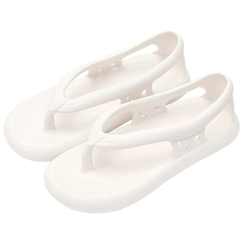 Comfortable, ultra-lightweight, waterproof & foldable summer toe sandals – Eva-White-3-3.5-The Livary