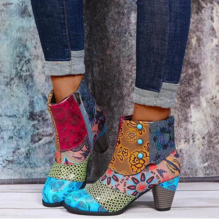 Stylish Retro Leather Women's Boots - Livia-Red-3.5-The Livary