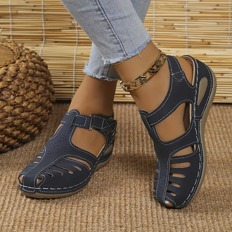 Trendy women's comfort sandals with orthopedic support – Mirella-Blue-3-The Livary