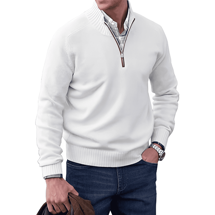 Luxury Cashmere Men's Sweater with Zip - Lucas
