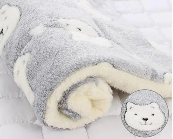 Warm Cat Blanket - SnuggleSoft-Gray & Bear-S-The Livary