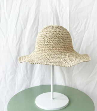 Lightweight, holiday-friendly summer beach hat for women – Debbie-Beige-The Livary