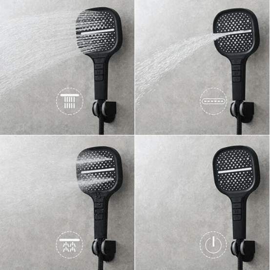 Luxury Shower Head with 7 Settings – HydraLux-Black-The Livary
