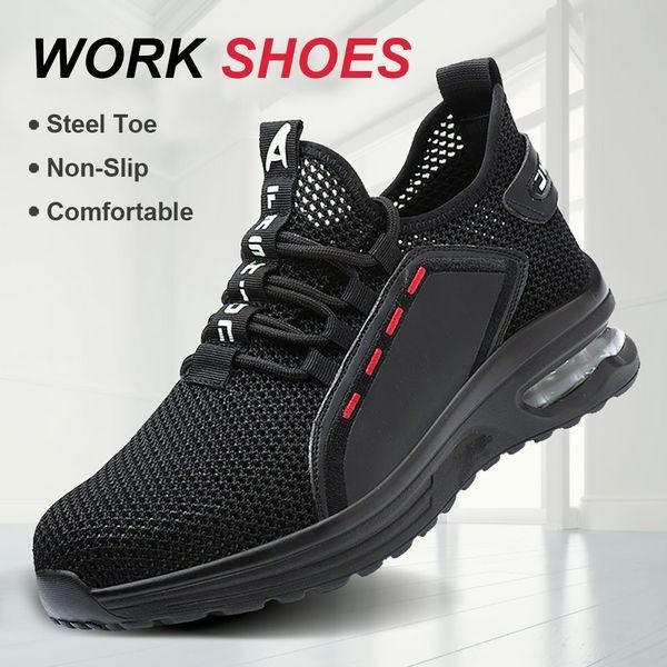 Ultralight Safety Shoes with Steel Toe - SteelFlex One-Black-4-The Livary