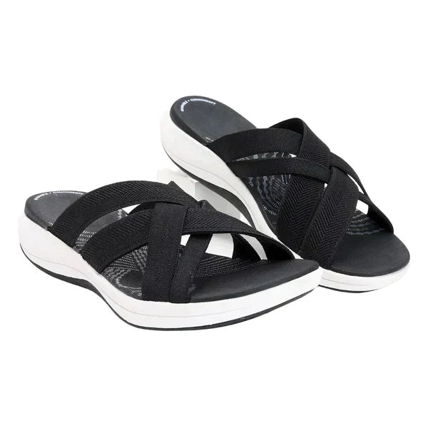 Airy summer shoes with orthopedic footbed & cushioning – Riva-Black-3-The Livary