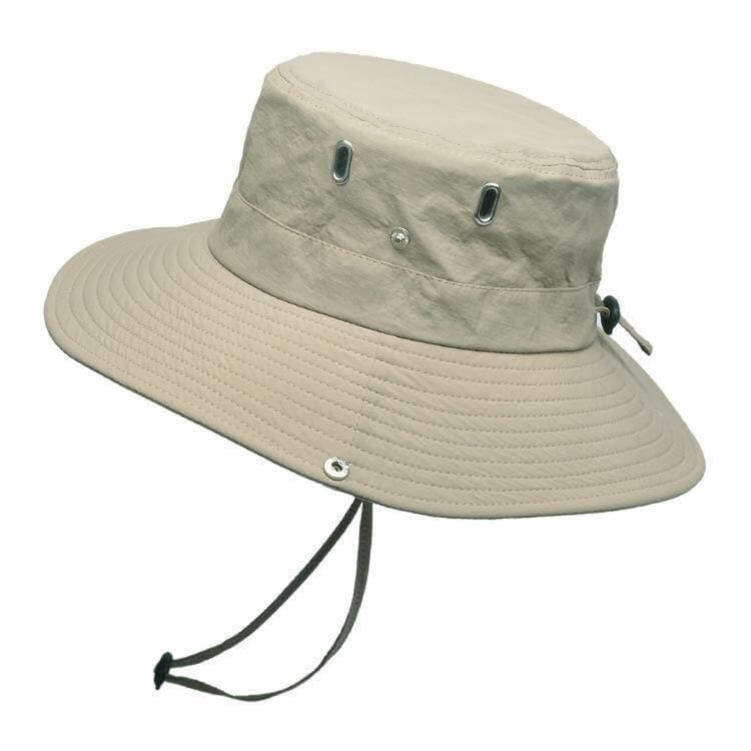 Water-repellent outdoor bucket hat with UV protection – ShieldFlex Pro-Beige-The Livary