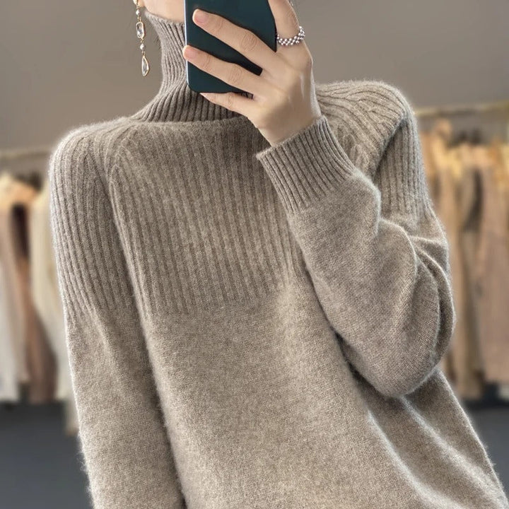 Trendy Sweater for Women - Serena-Khaki-S-The Livary