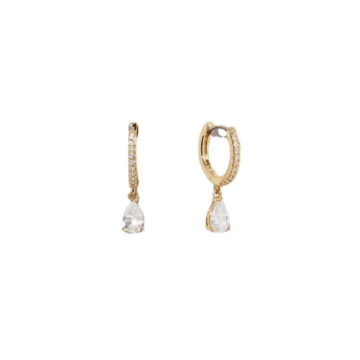 Handmade 14K Gold-Plated Zirconia Earrings - Valerie-The Livary