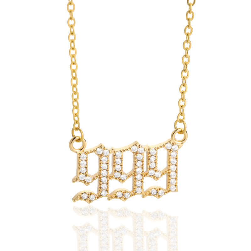 Zirconia Angel Numbers Necklace - Seraphina-Gold-999-The Livary