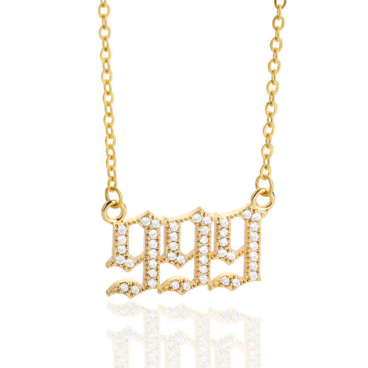 Zirconia Angel Numbers Necklace - Seraphina-Gold-999-The Livary