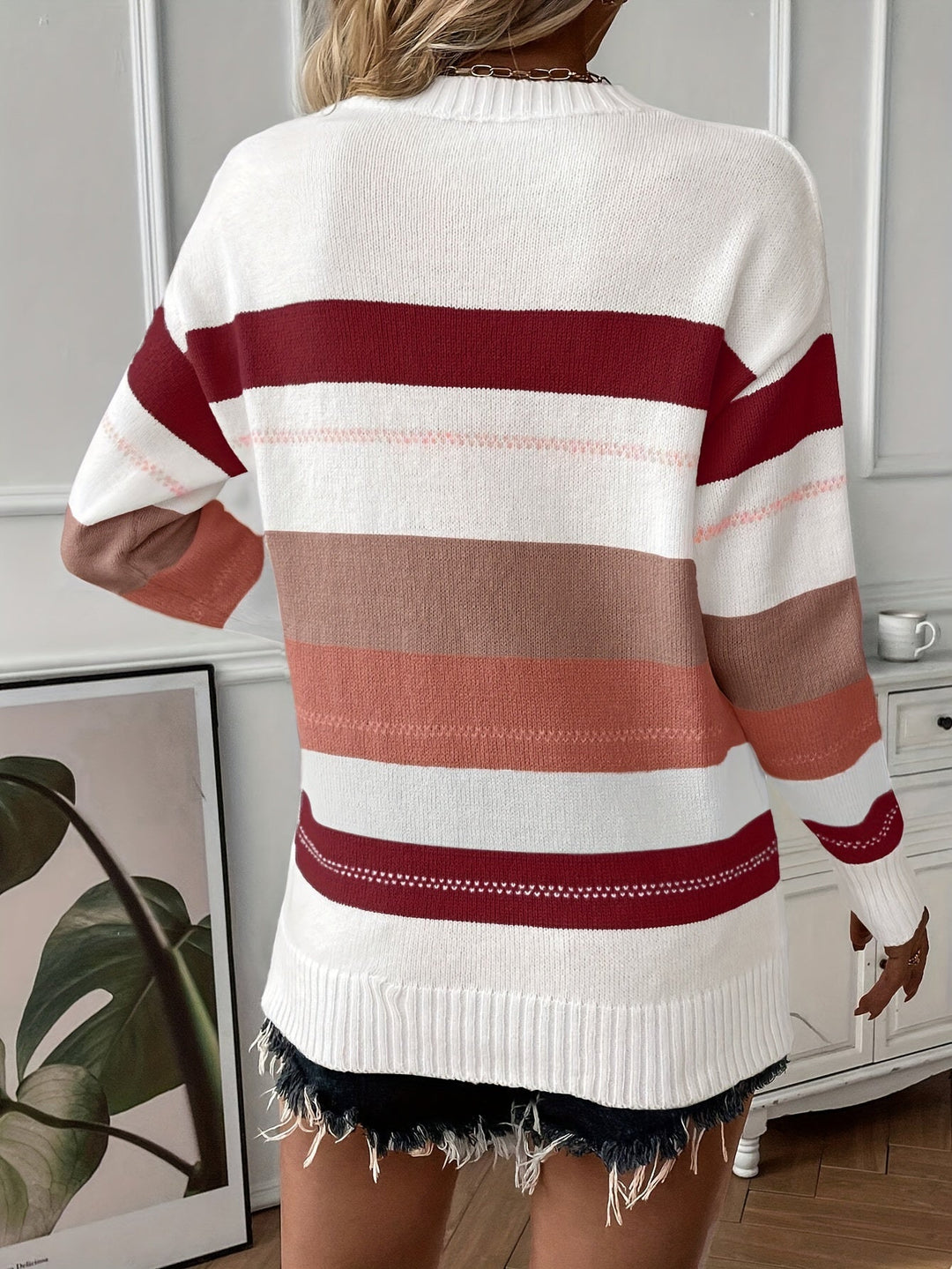 Trendy Colour Block Sweater with Round Neck - Felicity-Mixed-S-The Livary