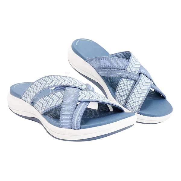 Airy summer shoes with orthopedic footbed & cushioning – Riva-Blue-3-The Livary