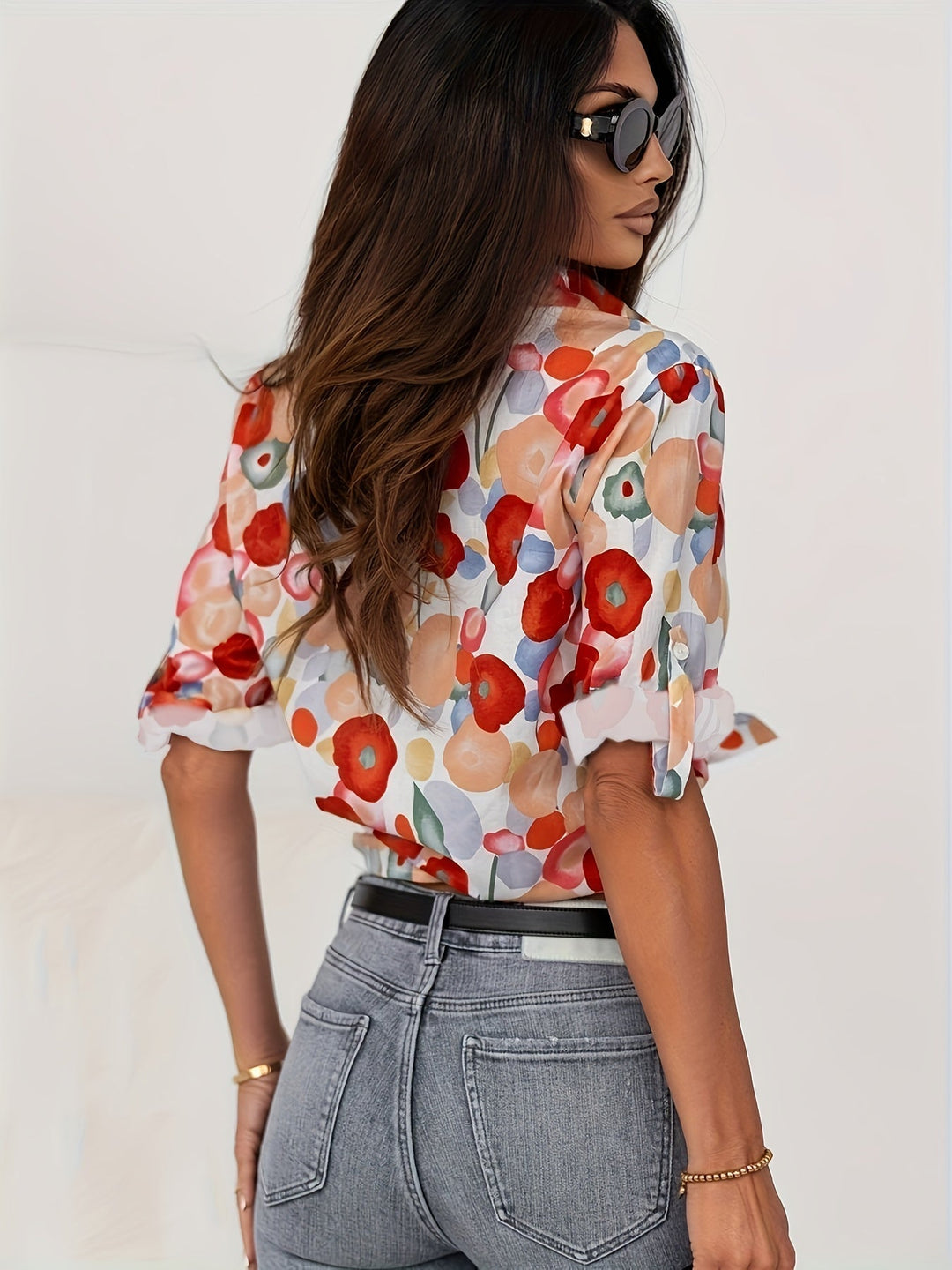 Classic Collared Blouse with Long Sleeves - Sophia-S-The Livary