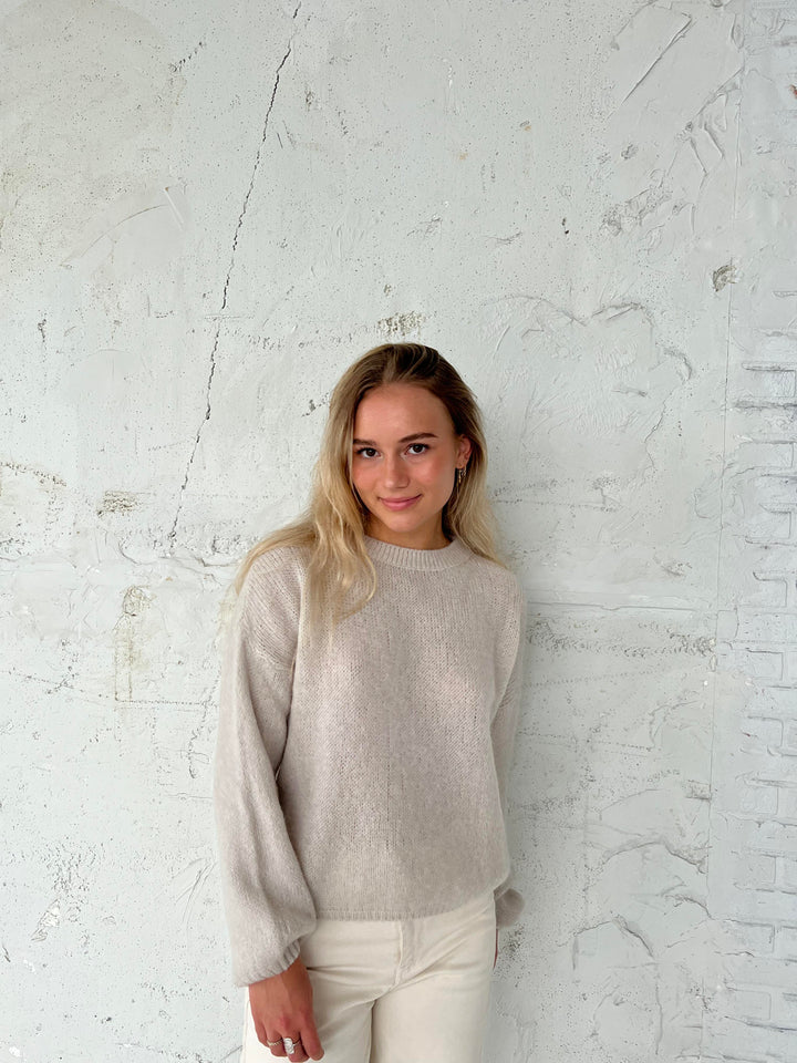 Soft Women's Sweater with Loose Fit - Aurena-Beige-XS/S-The Livary