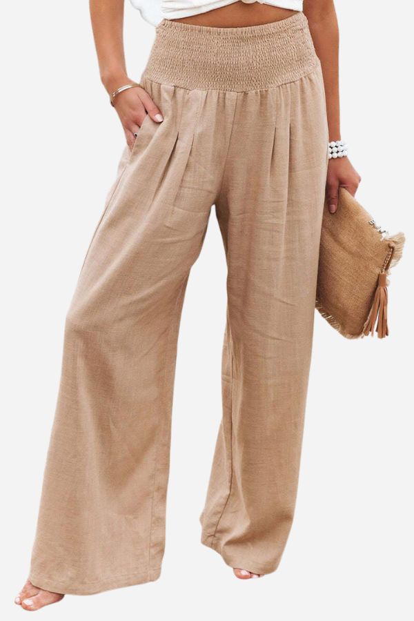 Elegant Palazzo Pants with Boho Flair – Yasmin-Pink-S-The Livary
