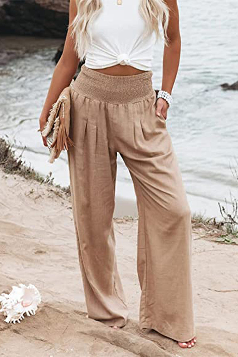 Elegant Palazzo Pants with Boho Flair – Yasmin-Pink-S-The Livary