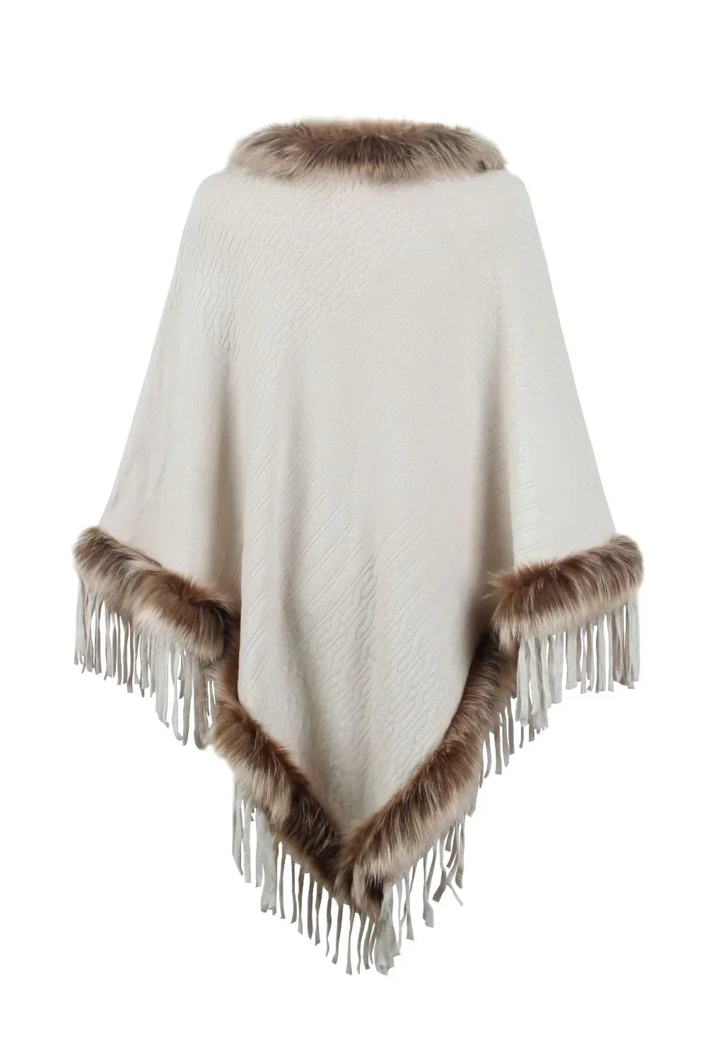 Stylish Winter Poncho for Women - Sophie-Beige-S-The Livary