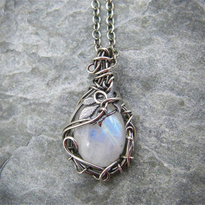 Retro Moonstone Necklace - Selene-The Livary