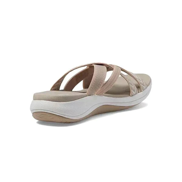 Airy summer shoes with orthopedic footbed & cushioning – Riva-Beige-3-The Livary