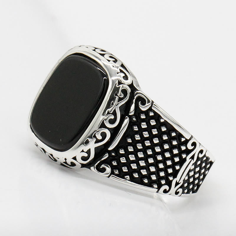 Black Onyx Silver Ring for Men - Max-2.24 in-The Livary