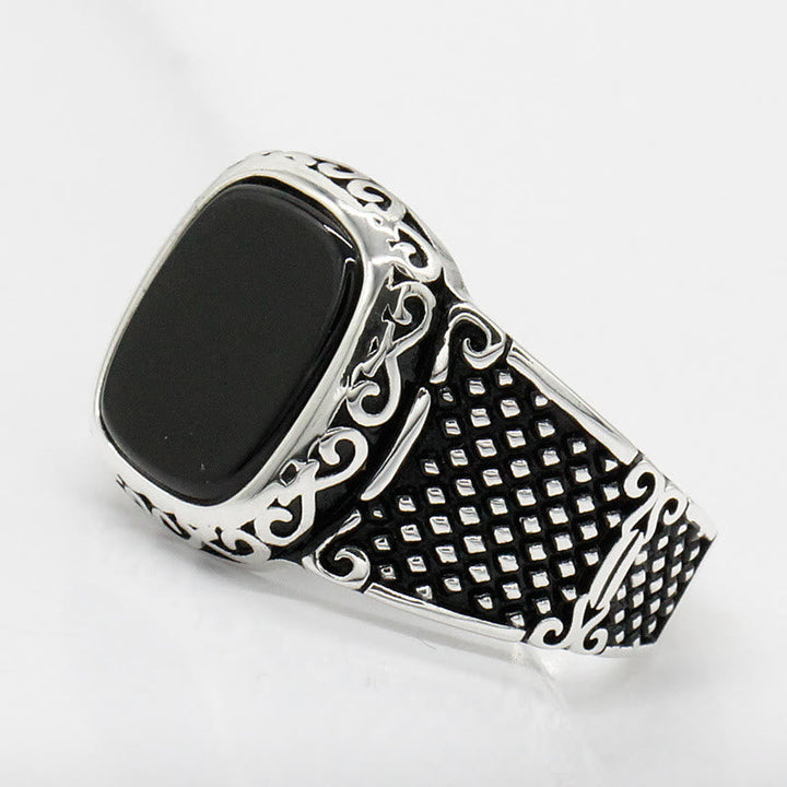 Black Onyx Silver Ring for Men - Max-2.24 in-The Livary