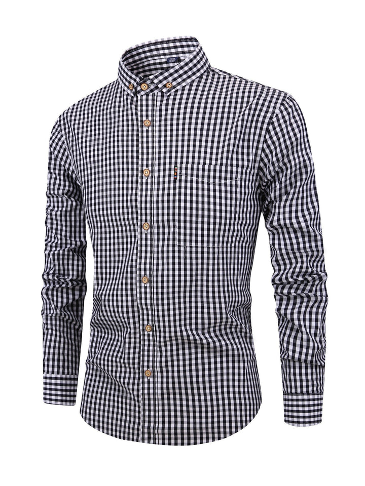 Checked Men’s Shirt with Comfortable Fit - Jules-Black-XS-The Livary