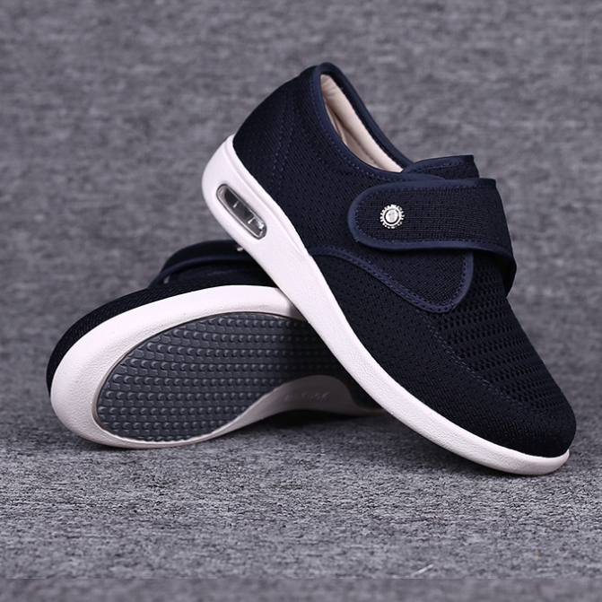 Wide Orthopedic Diabetic Women's Shoes - ComfortPlus-Blue-3.5-The Livary