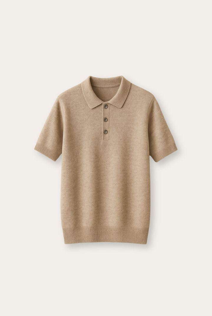 Stylish men's polo made from cashmere-merino wool – Caelan-S-The Livary