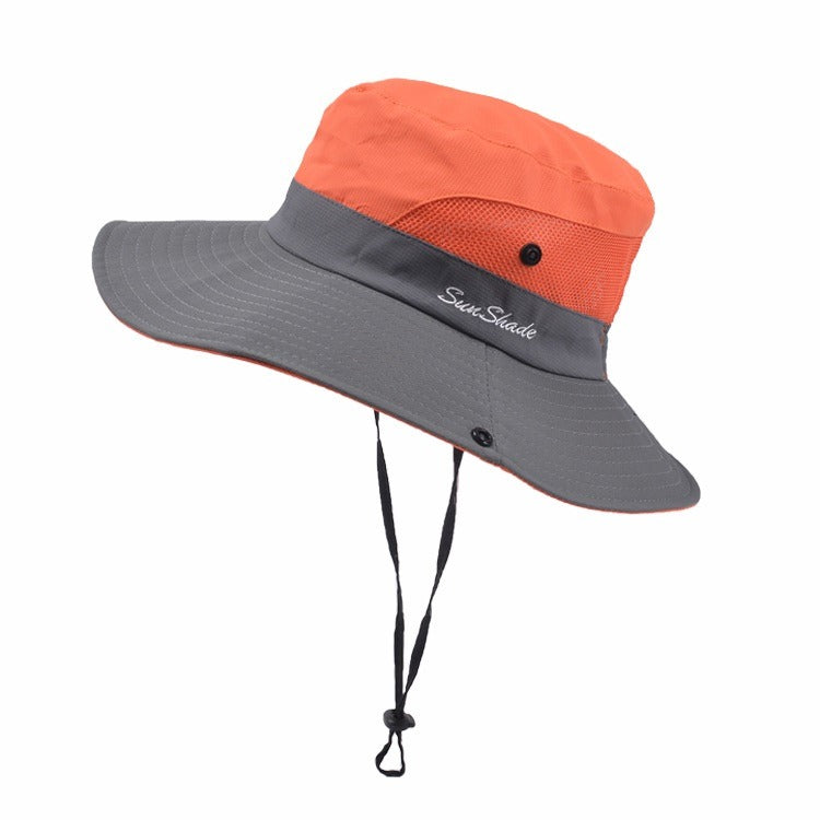 Stylish women's UV protection sun hat with a wide brim – Livia-Orange-The Livary