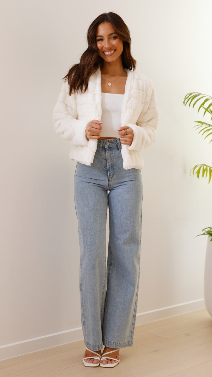 Luxury Ladies Crop Jacket - Veloura-White-XS-The Livary