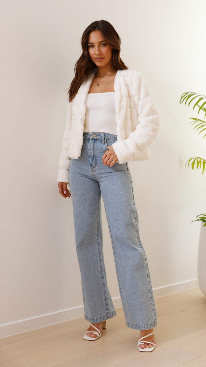 Luxury Ladies Crop Jacket - Veloura-White-XS-The Livary