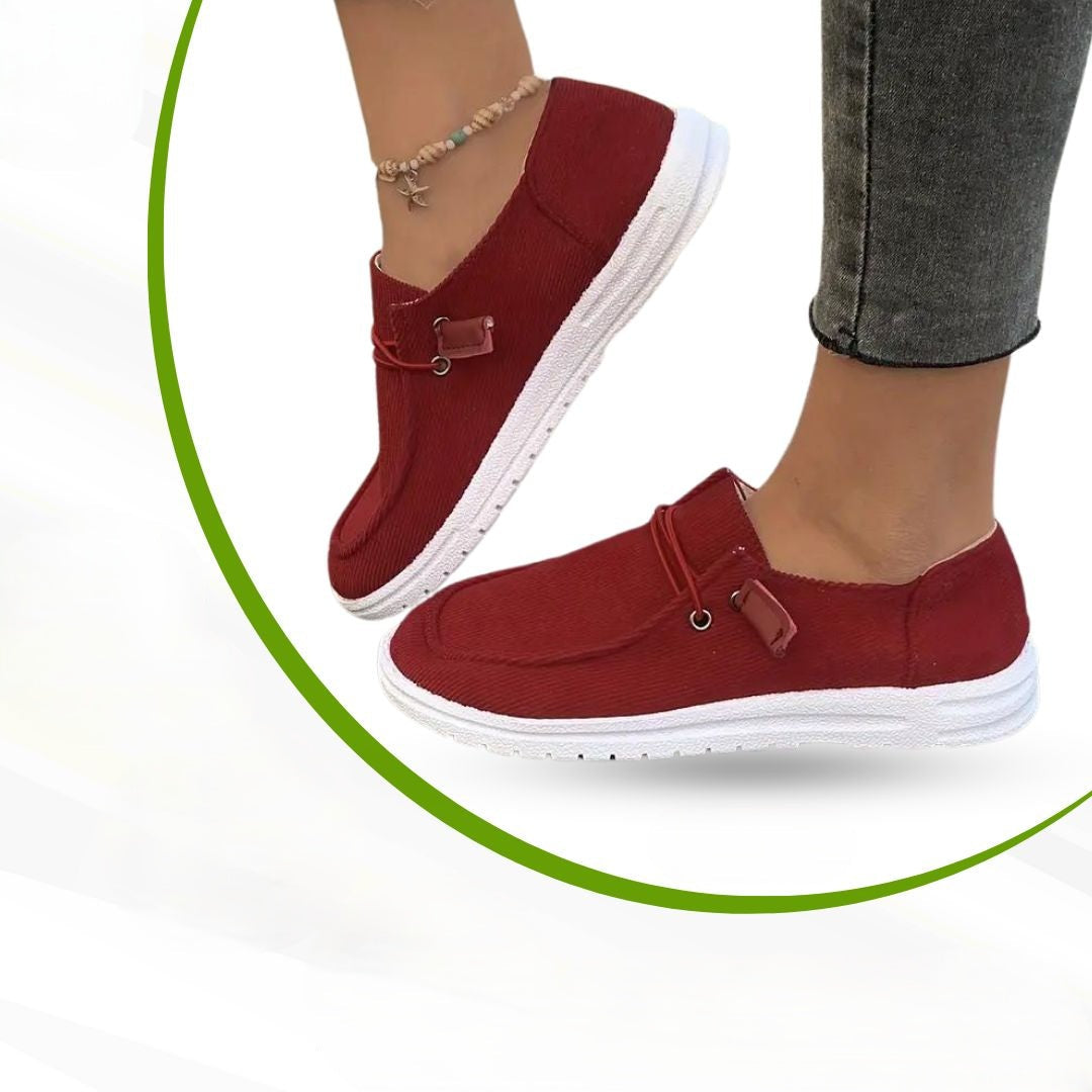 Orthopaedic Ladies' Leisure Shoes – Serena-Red-3.5-The Livary