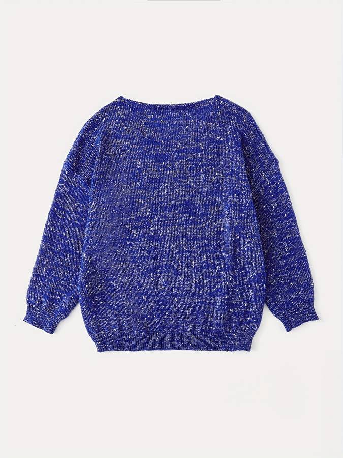 Loose-knit sweater made of multicoloured wool - Lilac-Green-XS-The Livary