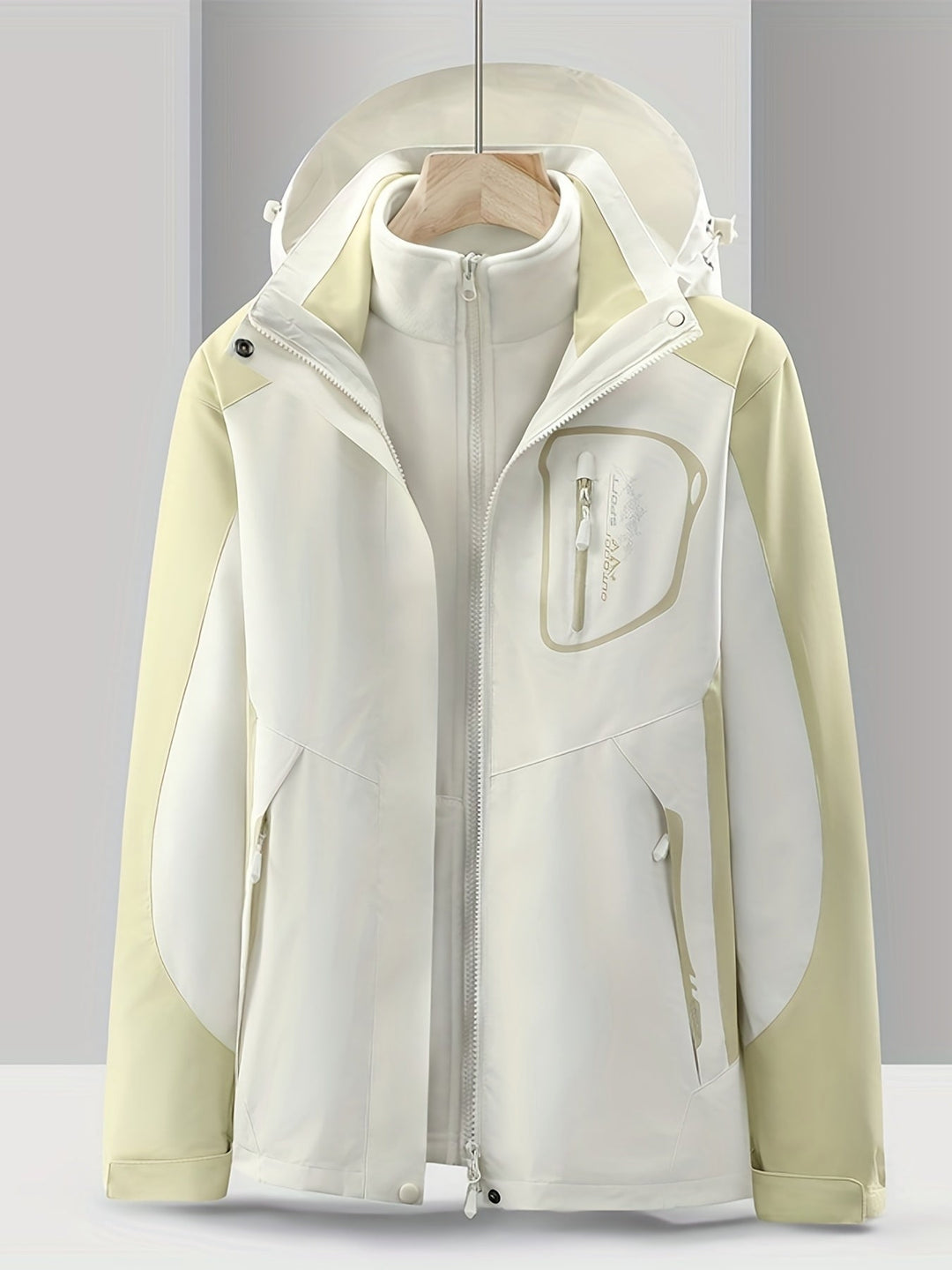 3-in-1 Waterproof Jacket - Nora-Light yellow-XS-The Livary