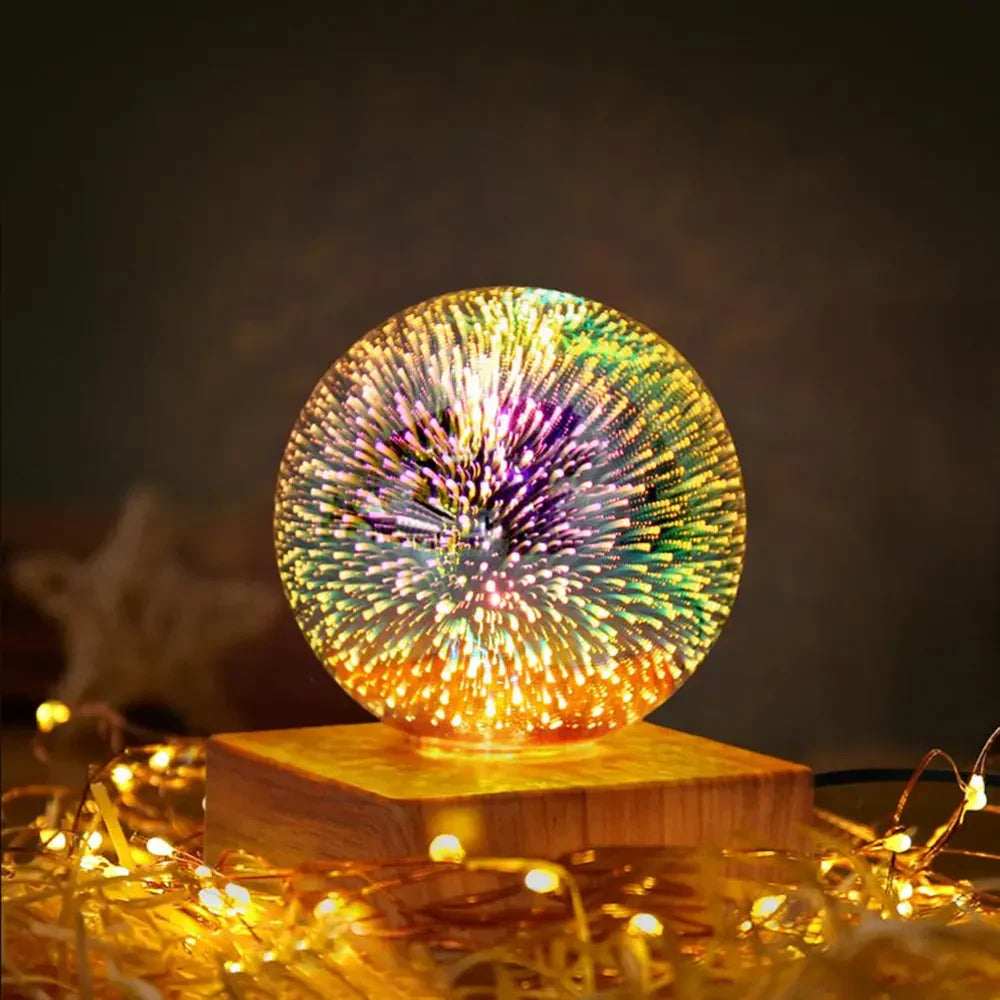 Crystal Ball Lamp with 3D Firework Effect - StarburstGlow-Starry sky-The Livary