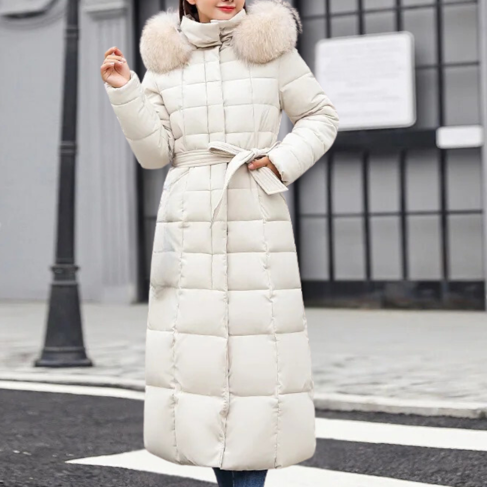 Warm Winter Coat for Women - Isabelle-Beige-XS-The Livary