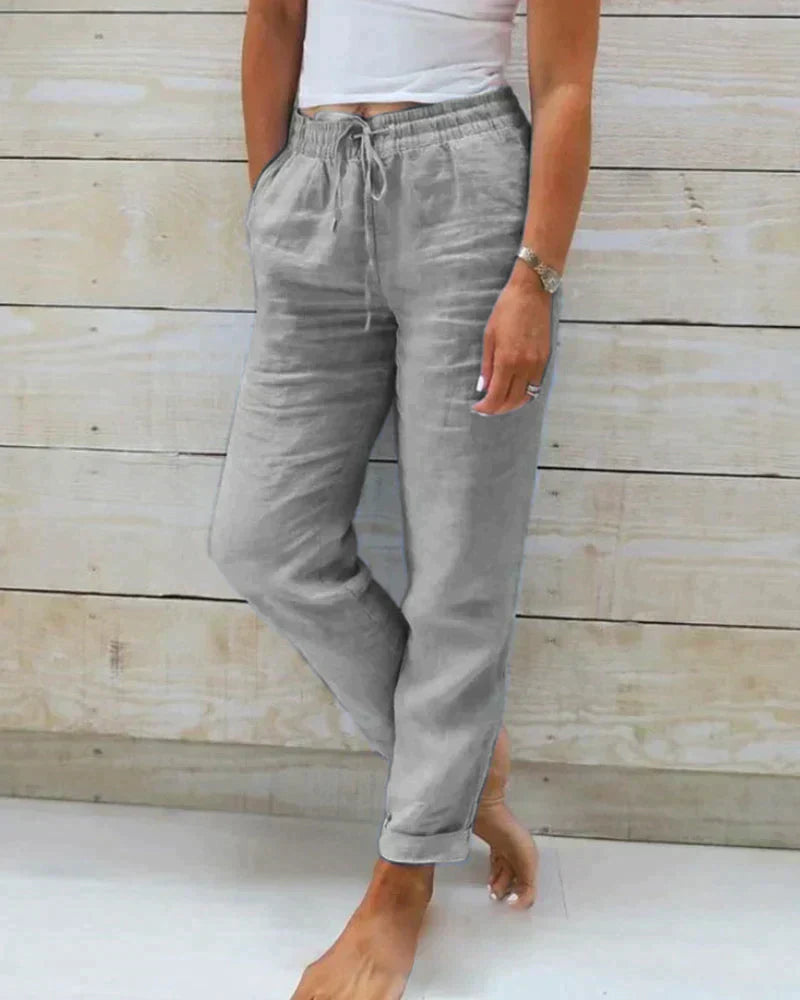 Stylish linen trousers for women – Selina-Gray-XS-The Livary