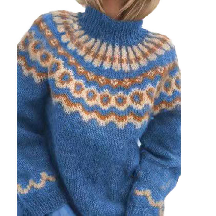 Retro Knitted Women's Sweater - Eloise-Dark blue-XS-The Livary