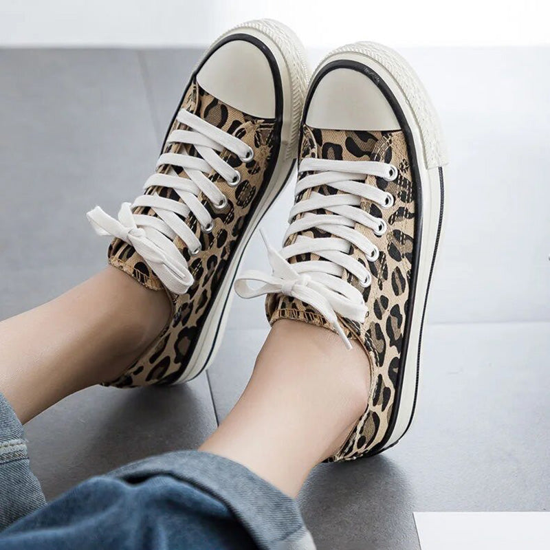 Stylish leopard print women's sneakers – Savannah-3-The Livary