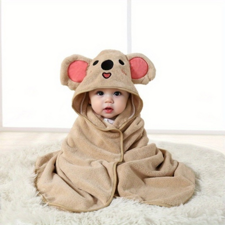 Baby bath cape with hood – SnuggleSplash-Koala-The Livary