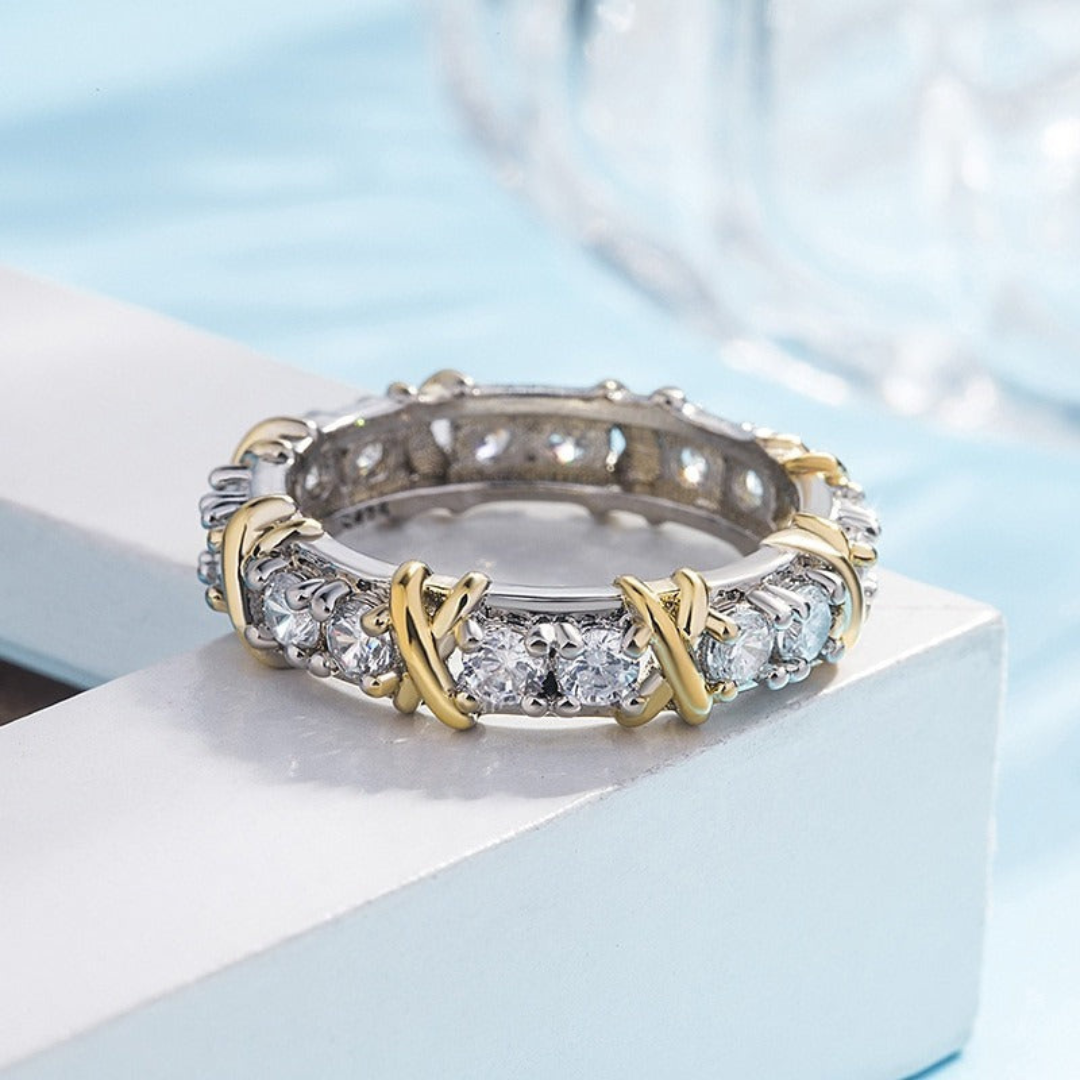 Platinum Love Cross Ring - Auryn-15-The Livary