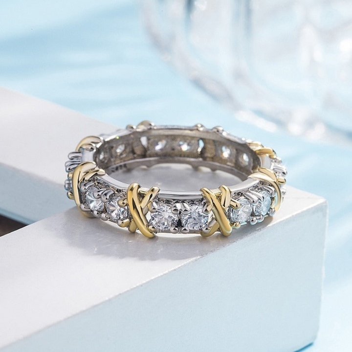 Platinum Love Cross Ring - Auryn-15-The Livary