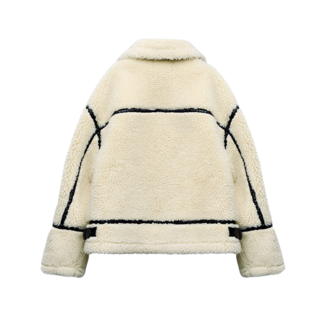 Teddy Pilot Jacket - Dilara | Trendy, Warm, Oversized & Stylish!-S-The Livary