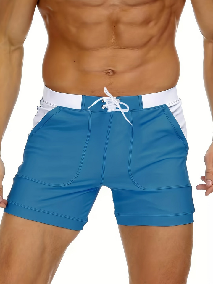 Quick-drying men’s swim shorts with breathable design – Elias-Peacock blue-XS-The Livary