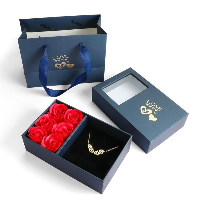 Luxury Diamond Necklace - Livia-Gold with Roses-The Livary