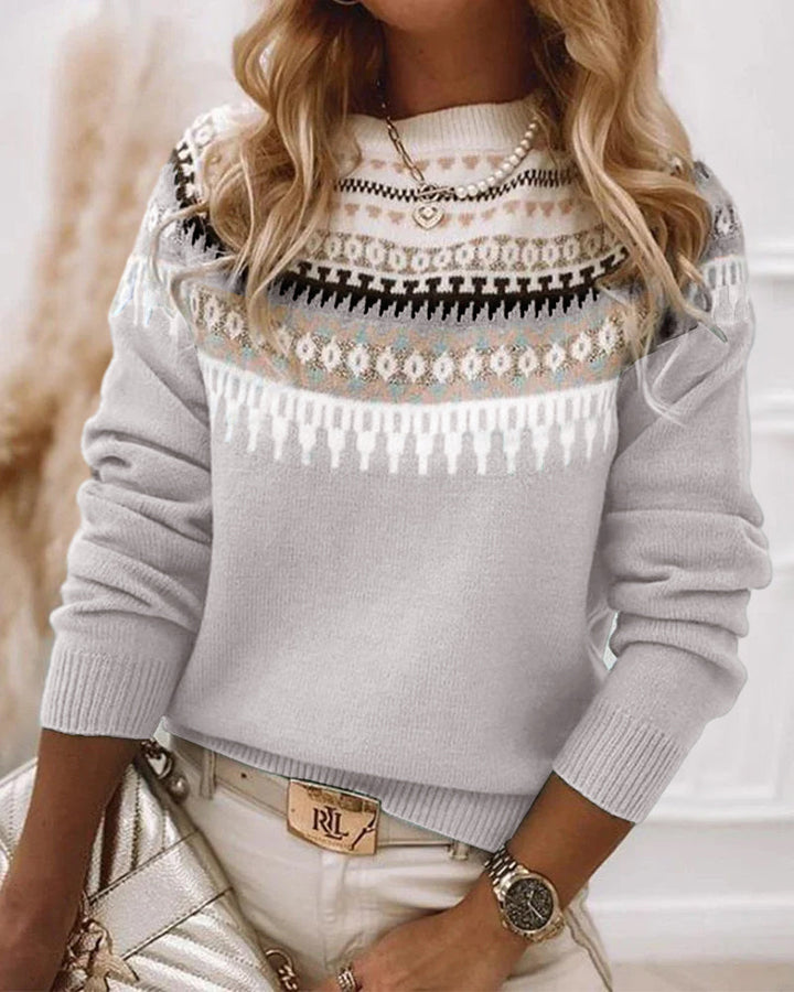 Comfortable Knitted Sweater for Women - CozyKnit-Grey-S-The Livary