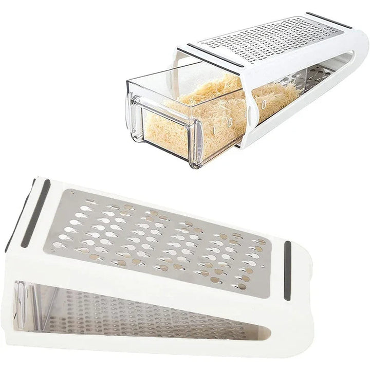 Double-sided kitchen grater with collection tray - GratoRasp-The Livary