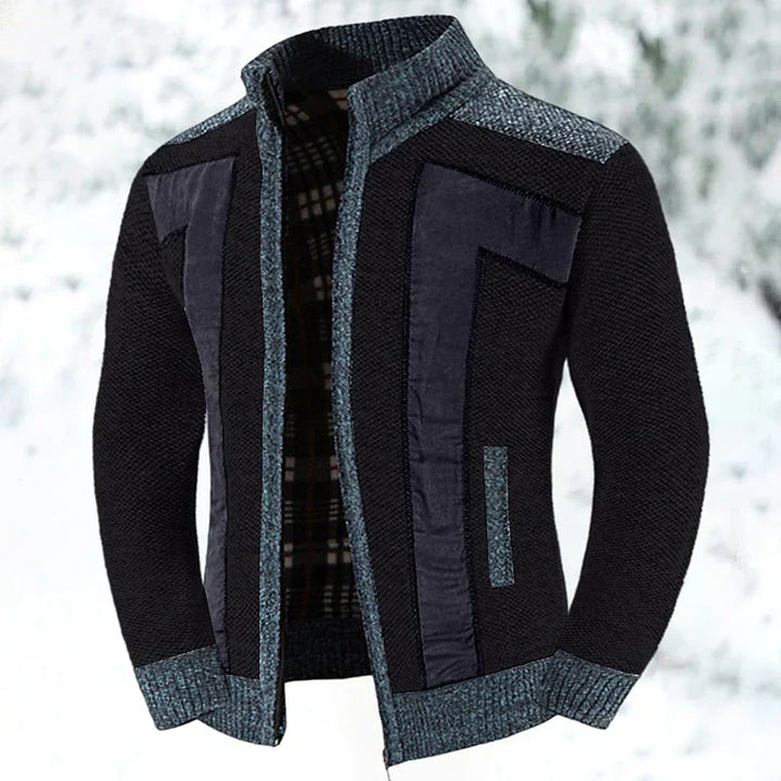 Wool Vest with Zip and Sweater - Leon-Black-S-The Livary