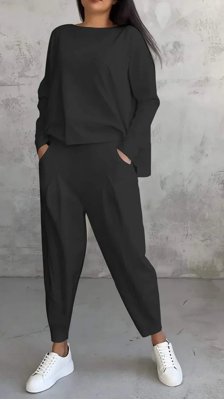 Trendy Casual Women's Clothing Set - Brooklyn-Black-S-The Livary