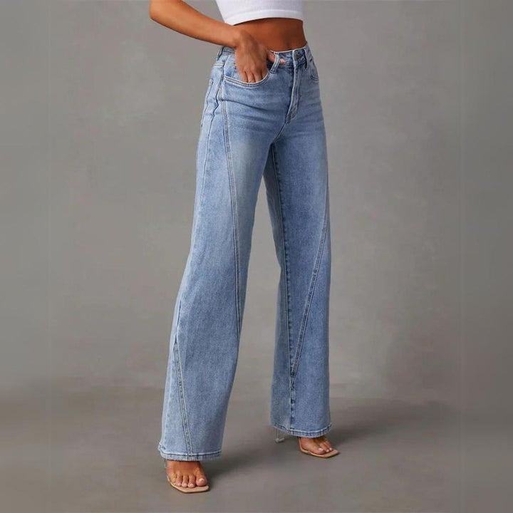 Trendy Flared Denim Jeans - Amarine-S-The Livary